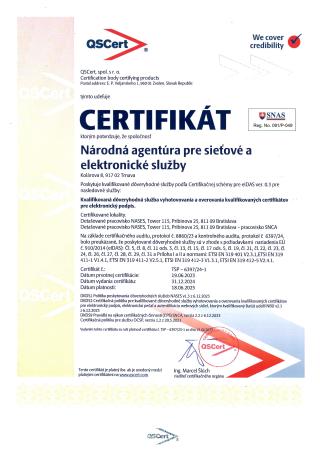 Cert pre podpis